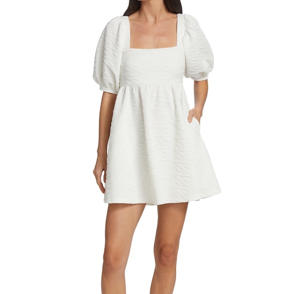 Violet Puff-Sleeve Babydoll Mini Dress